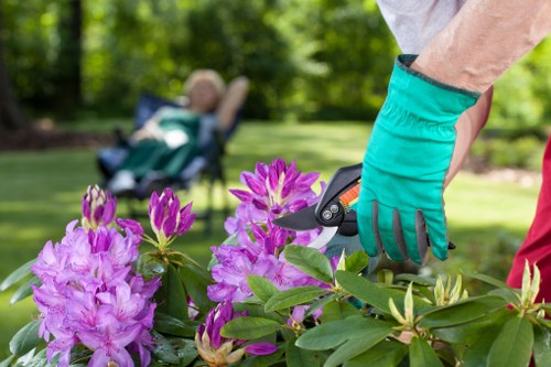 Workers in a landscaped site showing safe and compliant employment